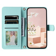 Flip case for iPhone 16 Plus, Rhombus Crossbody Leather, green