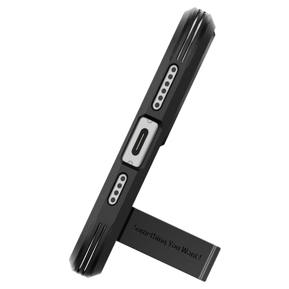 Spigen case for iPhone 15, Tough Armor Mag MagSafe, black + 9H Tempered Glass