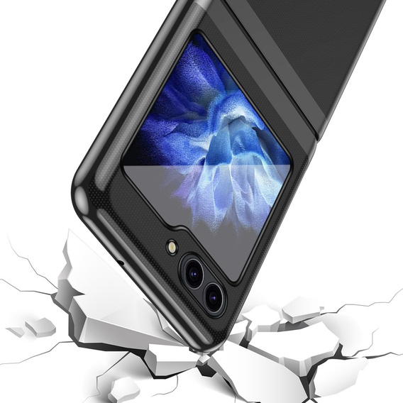 Case for Samsung Galaxy Z Flip7 FE / Z Flip6, PC Case, transparent / black