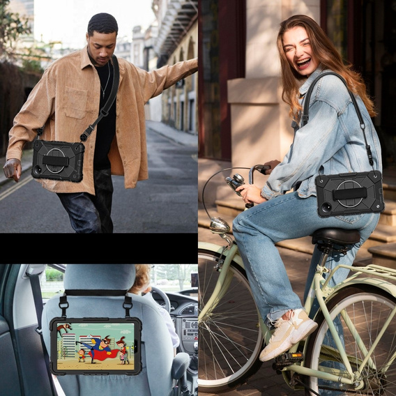 Children's case for Xiaomi Redmi Pad SE 8.7", armored with strap, black