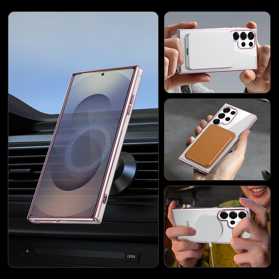 Magnetic Case for Samsung Galaxy S25 Ultra, for MagSafe, pink