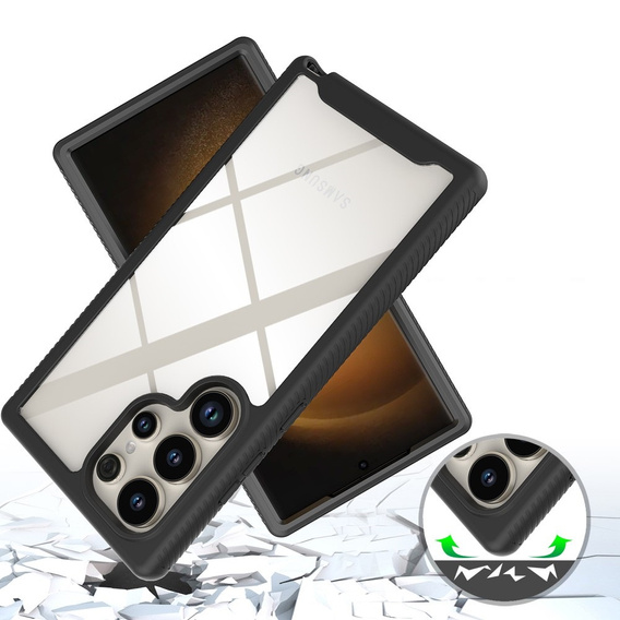Case for Samsung Galaxy S24 Ultra, Shockproof, with film, black