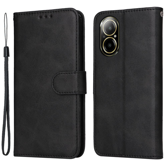 Flip case for Realme C67, Leather Wallet, black
