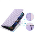Flip case for Xiaomi Redmi Note 13 Pro 4G / Xiaomi Redmi Note 14S / Xiaomi Poco M6 Pro 4G, Rhombus Crossbody Leather, purple