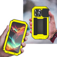 Case for iPhone 15 Pro, R-JUST CamShield Slide, armoured, yellow / black
