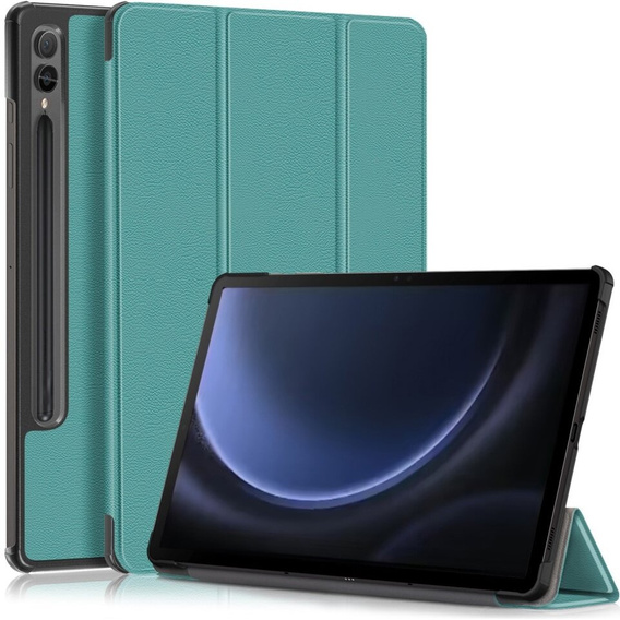 Case for Samsung Galaxy Tab S9 FE+ Plus, Smartcase with stylus space, green