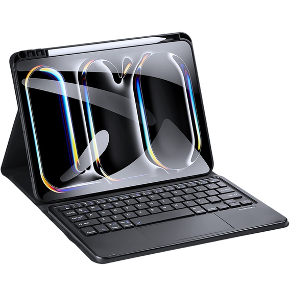 Case + keyboard Apple iPad Pro 11" 5 gen. 2024, Dux Ducis TouchPad Leather Pen Slot, black