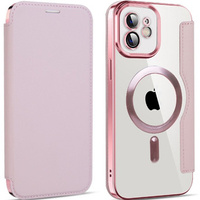 Flip case for iPhone 12, RFID Wallet MagSafe CamShield, pink