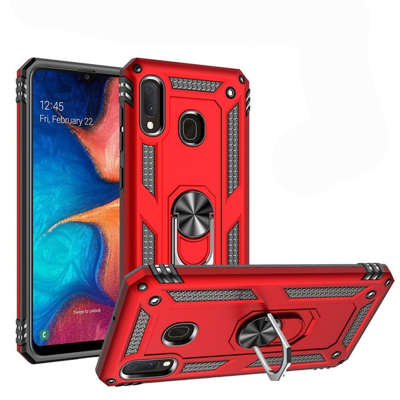Armor Case for Samsung Galaxy A20E, Nox Case Ring, red