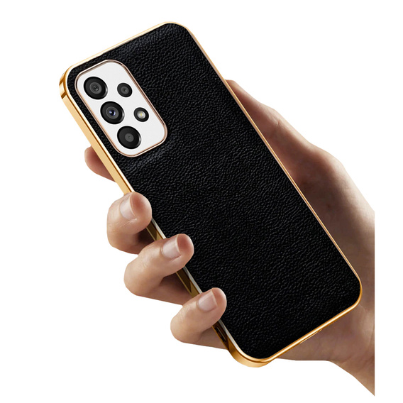 Case for Samsung Galaxy A13 4G, Cowhide Leather, black