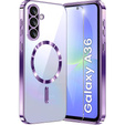 Case for Samsung Galaxy A36, Electro MagSafe, purple + Screen Glass