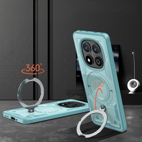 Case for Xiaomi Redmi Note 14 Pro 5G /  Poco X7 5G, Military MagSafe, blue + 9H glass