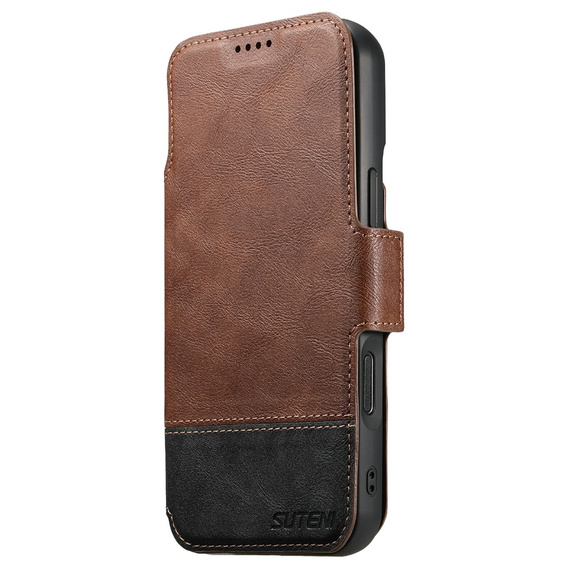 2-in-1 flip case for iPhone 17 Pro Max, SUTENI, for MagSafe, brown