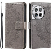 Flip case for OnePlus 12 5G, Mandala, grey