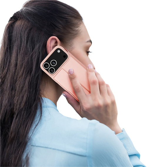 Dux Ducis case for iPhone 17 Pro Max, Skin Pro, with flap, with card slot, pink