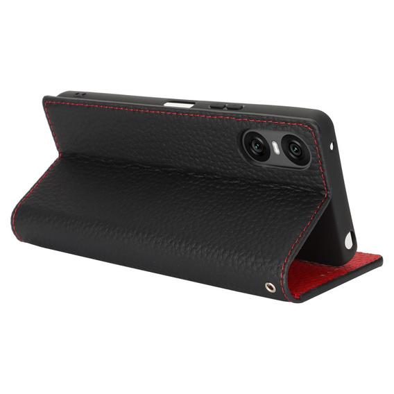 Leather case for Sony Xperia 10 VI, ERBORD Grain Leather, black