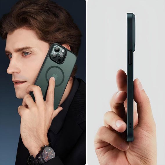 Case for iPhone 11 Pro, for MagSafe, ERBORD Matt Case, green + Screen Glass