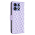 Flip case for Motorola Edge 50 Pro 5G, Wallet, BINFEN COLOR, purple