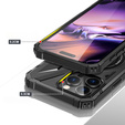 Case for iPhone 16 Pro, armored with stand and handle plate, black