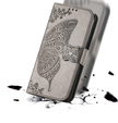 Flip case for Motorola Edge 50 Pro, Butterfly, grey