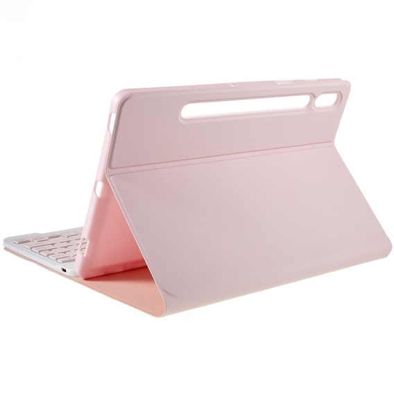 Case + keyboard Samsung Galaxy Tab S7 T870/T875 / S8, Pen Slot, pink rose gold