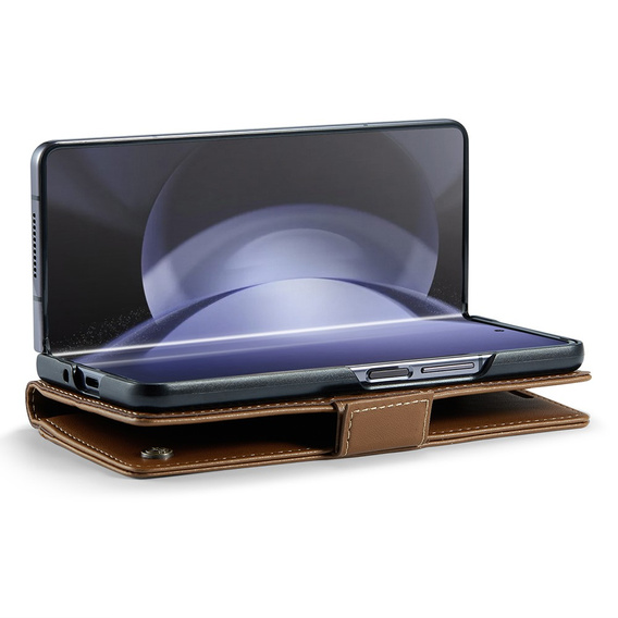 CASEME flip case for Samsung Galaxy Z Fold6 5G, Litchi Wallet, brown