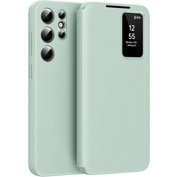 Flip case for Samsung Galaxy S25+ Plus, Smart View Wallet, green