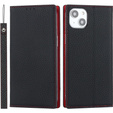 Flip case for iPhone 15, Litchi Skin Grain, black