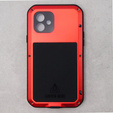 Love Mei Case for iPhone 11, armored with glass, red