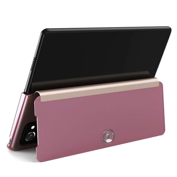 Case for Samsung Galaxy Z Fold 2 5G, Clear View, pink rose gold