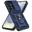 Armoured case with stand and lens cover for Samsung Galaxy S26 Plus, blue