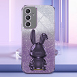 Case for Samsung Galaxy A54 5G, Glitter Rabbit, with slide-out stand, purple