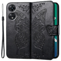Flip case for Oppo A78 5G, Butterfly, black