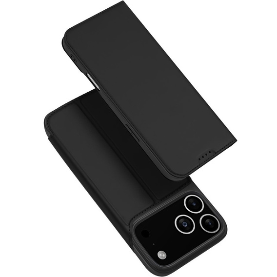 Dux Ducis case for iPhone 17 Pro, Skin Pro, with flap, with card slot, black