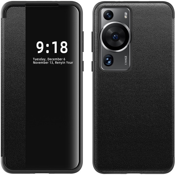 Flap case for Huawei P60 Pro, Side View, black