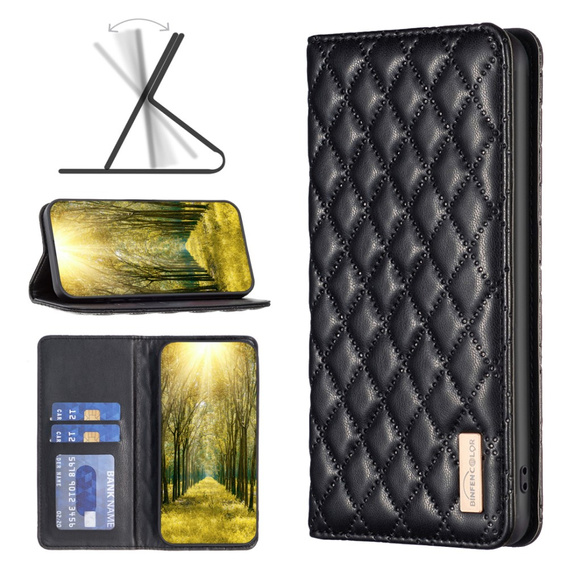 Flip case for Xiaomi Redmi Note 13 5G, Wallet, BINFEN COLOR, black