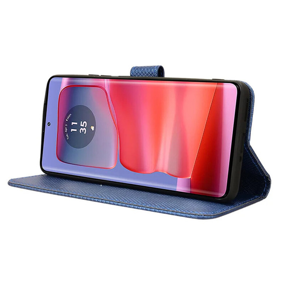 Flip case for Motorola Edge 50 Pro, Wallet Smart Magnet, blue