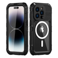 IP68 Waterproof Case for iPhone 15 Pro Max, SHELLBOX MagSafe, black