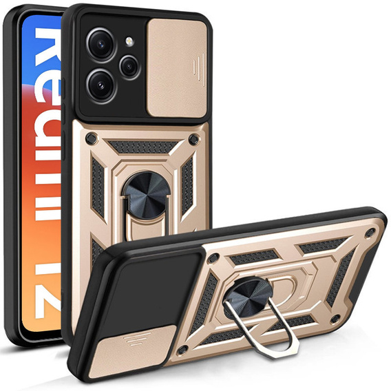 Case for Xiaomi Redmi 12, CamShield Slide, gold