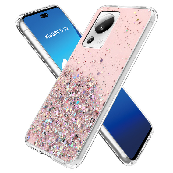 Case for Xiaomi 13 Lite, Glittery, pink