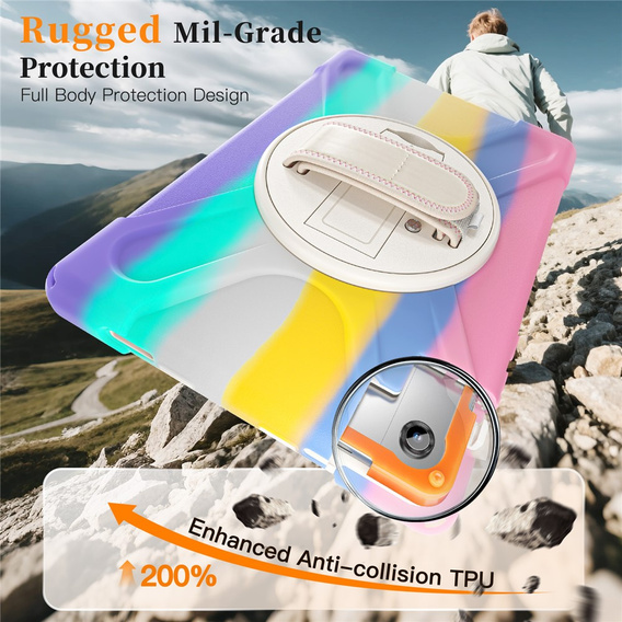 Armoured case with stand and shoulder strap for Samsung Galaxy Tab A11+