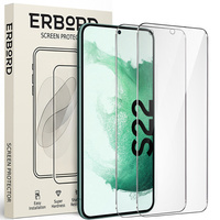 2x Tempered Glass for Samsung Galaxy S22, ERBORD 9H Hard Glass for phone screen