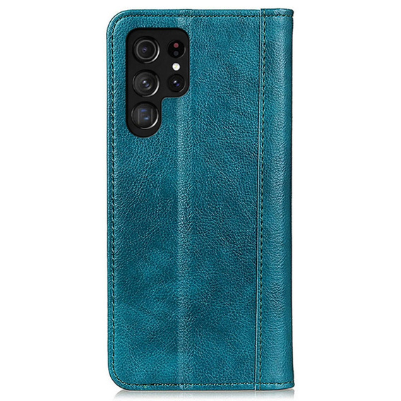 Case for Samsung Galaxy S24 Ultra, Wallet Litchi Leather, green