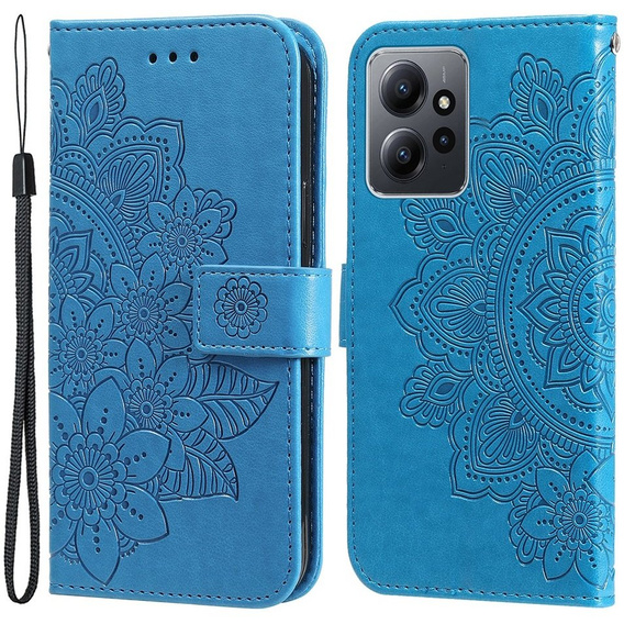 Flip case for Xiaomi Redmi Note 12 4G, Mandala Flower, blue
