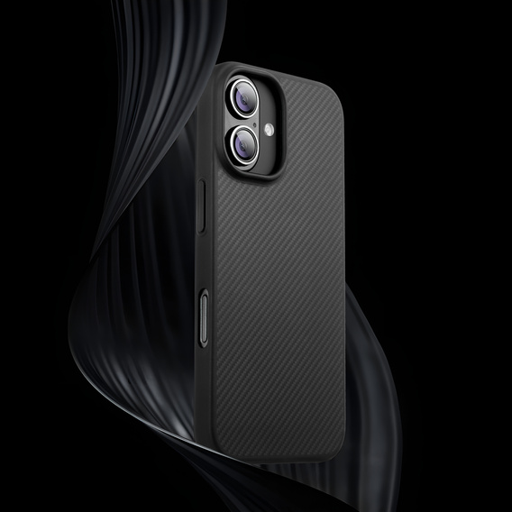 Case for iPhone 16, Aramid Fiber Cover, black