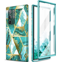 Case for Samsung Galaxy S22 Ultra, Suritch Full Body Marble, green