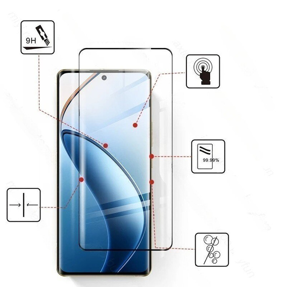 3D Tempered Glass for Realme 12 Pro 5G / 12 Pro+ 5G, black