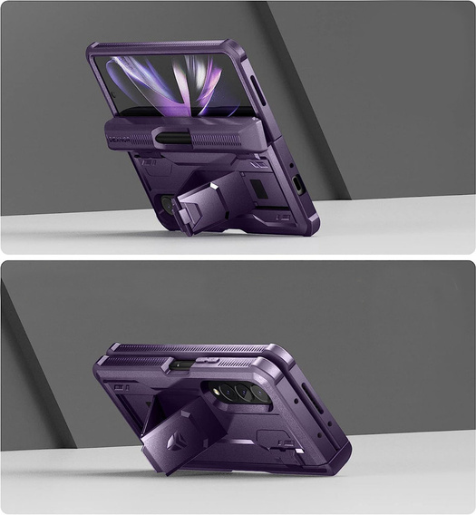 Armored case for Samsung Galaxy Z Fold 4 5G, Dexnor Full Body S-Pen Slot, purple