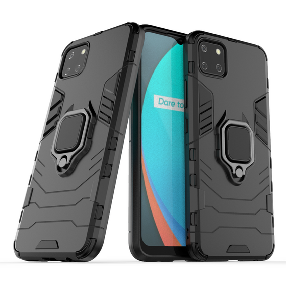 Case for Realme C11 2021, Kickstand Ring, black