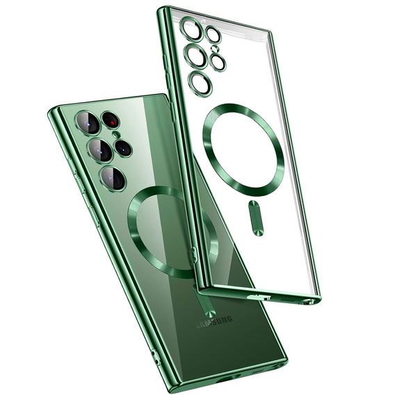 Case for Samsung Galaxy S25 Ultra, Electro MagSafe, green + Screen Glass